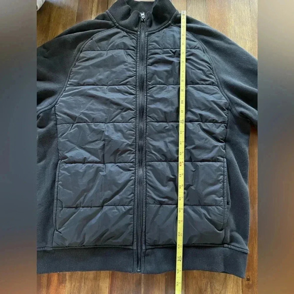 Vince quilted mixed media zip up jacket black - Picture 7 of 11